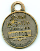 Charge coin utfärdat av Hotel Lasalle i Chicago